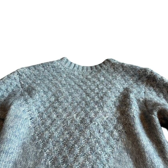 Flag & Anthem Blue Cardigan Sweater Button-Down Cable Knit Wool Blend Size Small - Picture 4 of 10